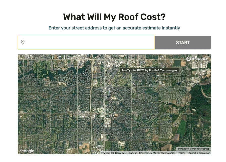 Aerial view of the city of Michigan for free roof quote estimate by Perfromance Roofing and Siding