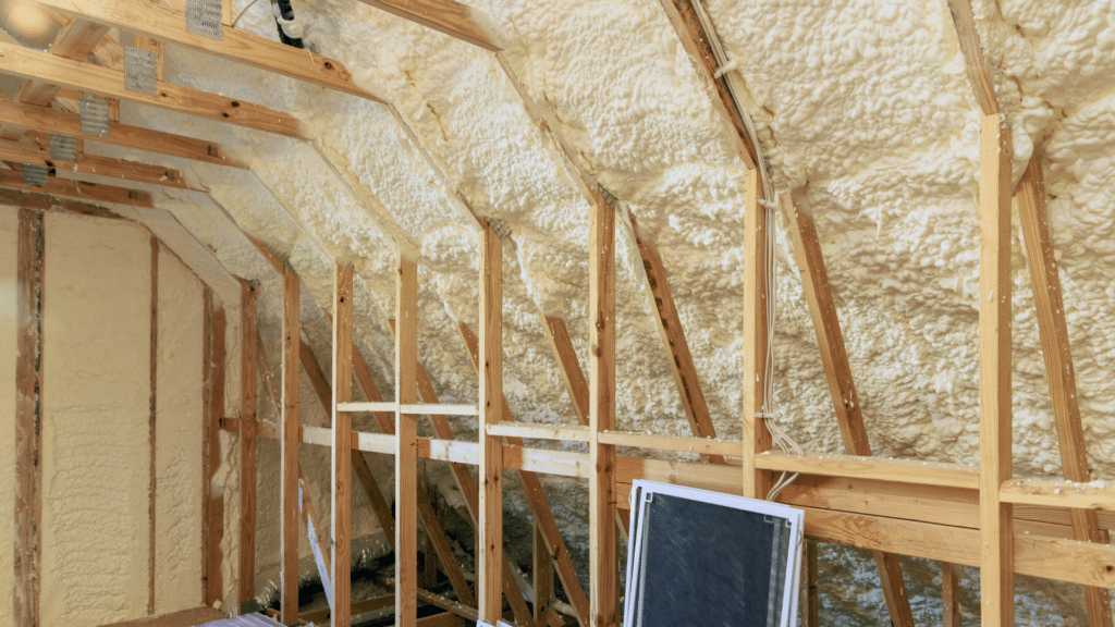Spray foam insulation in attic