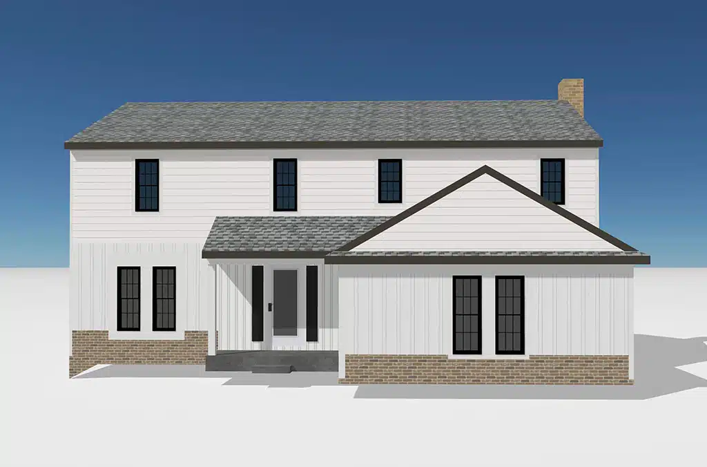 3D rendering of a home exterior showing proposed roofing and siding upgrades by Performance Roofing and Siding