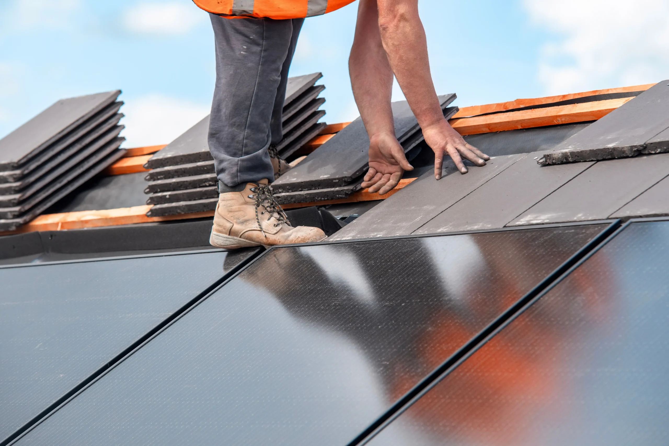 Solar Shingle Install by Performance Roofing and Siding